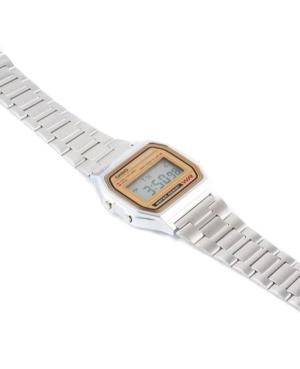 Men Functional Japan Quartz Digital Watch Alarm CASIO A158WEA-9EF Brown Dial 33mm image 5