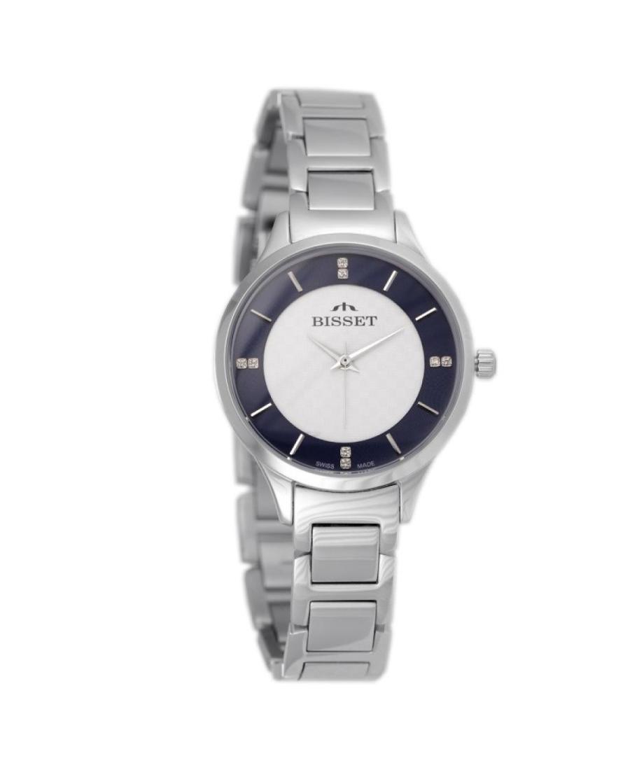 Women Klassisch Swiss Quartz Analog Watch BISSET BSBE45SISD03BX Schwarz Dial 34.5mm