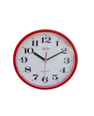 ADLER 30019 RED Quartz Wall Clock Plastic Red
