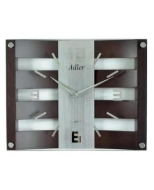 ADLER 21113W Quartz Wall Clock Glass Walnut Drewno Szkło Orzech
