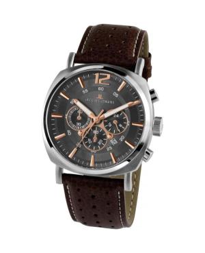Men Klassisch Quartz Analog Watch Chronograph JACQUES LEMANS 1-1645H Silver color Dial 46mm