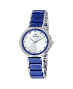 Women Klassisch Swiss Quartz Analog Watch BISSET BSBX01SISX03BX Silver Dial 37.5mm