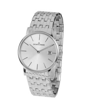 Men Klasické Quartz Watch JACQUES LEMANS 1-1848E Silver Dial 38mm