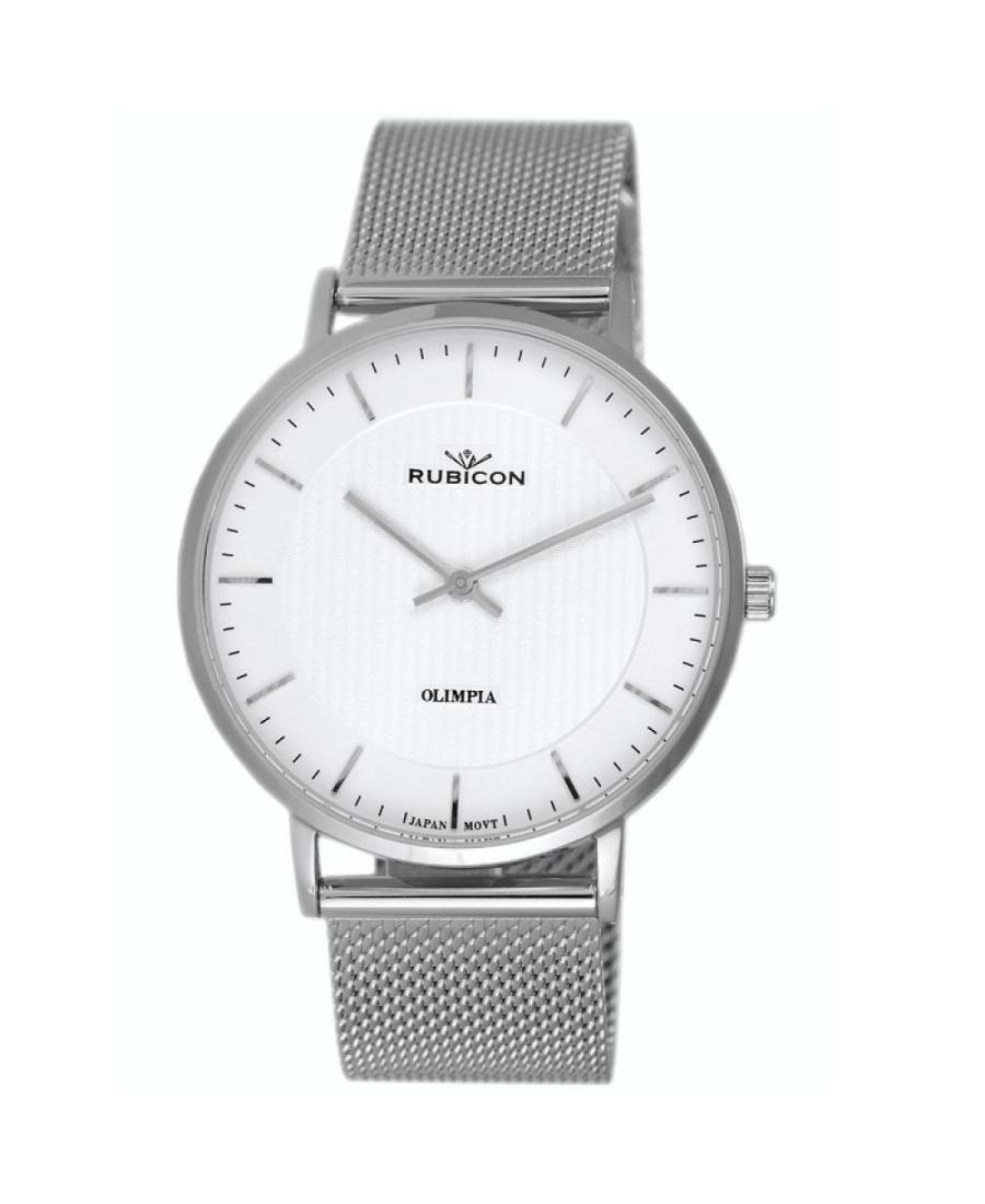 Vyriškas Modernus (fashion) Klasikinis Kvarcinis Rodyklinis Watch RUBICON RNBD76SISX03BX Balta Dial 36mm