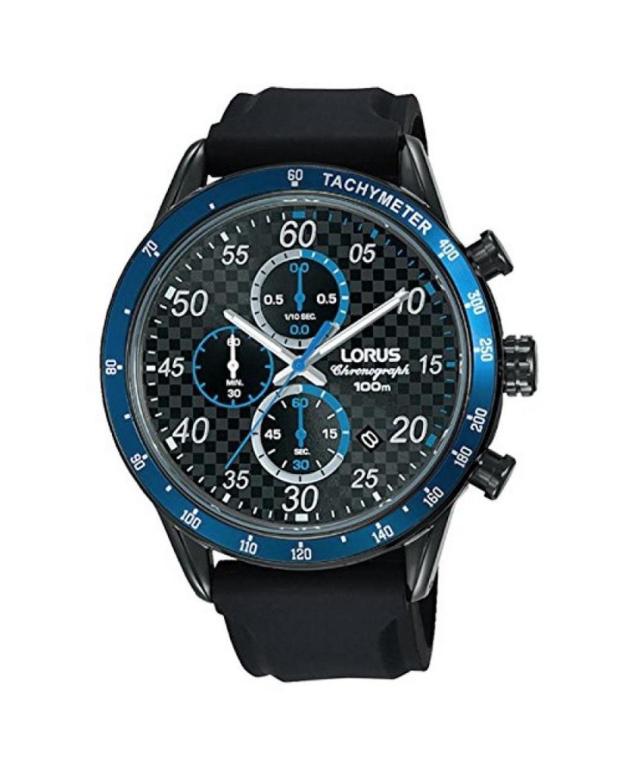 Men Klassisch Sports Japan Quartz Watch Chronograph LORUS RM337EX-9 Schwarz Dial 45mm