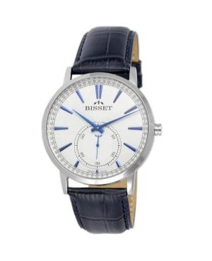 Men Klasické Swiss Quartz Analog Watch BISSET BSCC05SISD05BX Modrá Dial 42mm