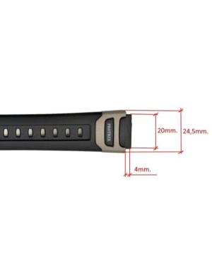 Watch Strap CASIO 10031024 Black 20 mm Juoda 24 mm image 3