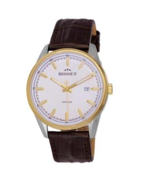 Men Klasické Swiss Quartz Analog Watch BISSET BSCE85TISX05BX Bílá Dial 43mm