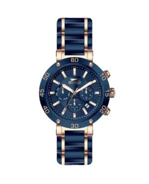 Men Klassisch Sports Quartz Analog Watch SLAZENGER SL.9.6175.2.01 Blau Dial 44mm