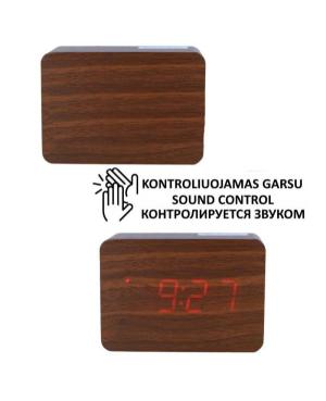 Электрические светодиодные часы XONIX GHY-012/BR/RED Пластик Kоричневый изображение 1