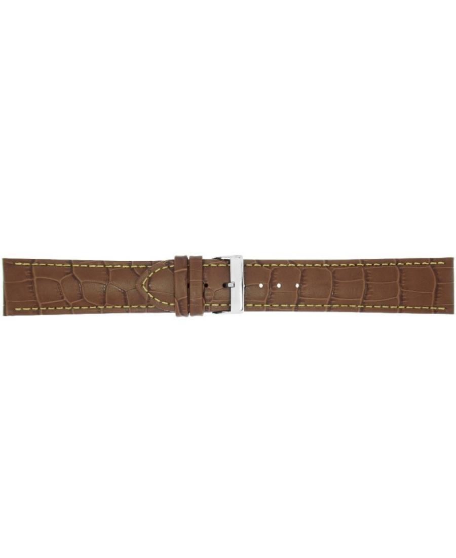 Watch Strap CONDOR Croco Grain Extra Long 614L.02.24.W Brown Hnědá 24 mm