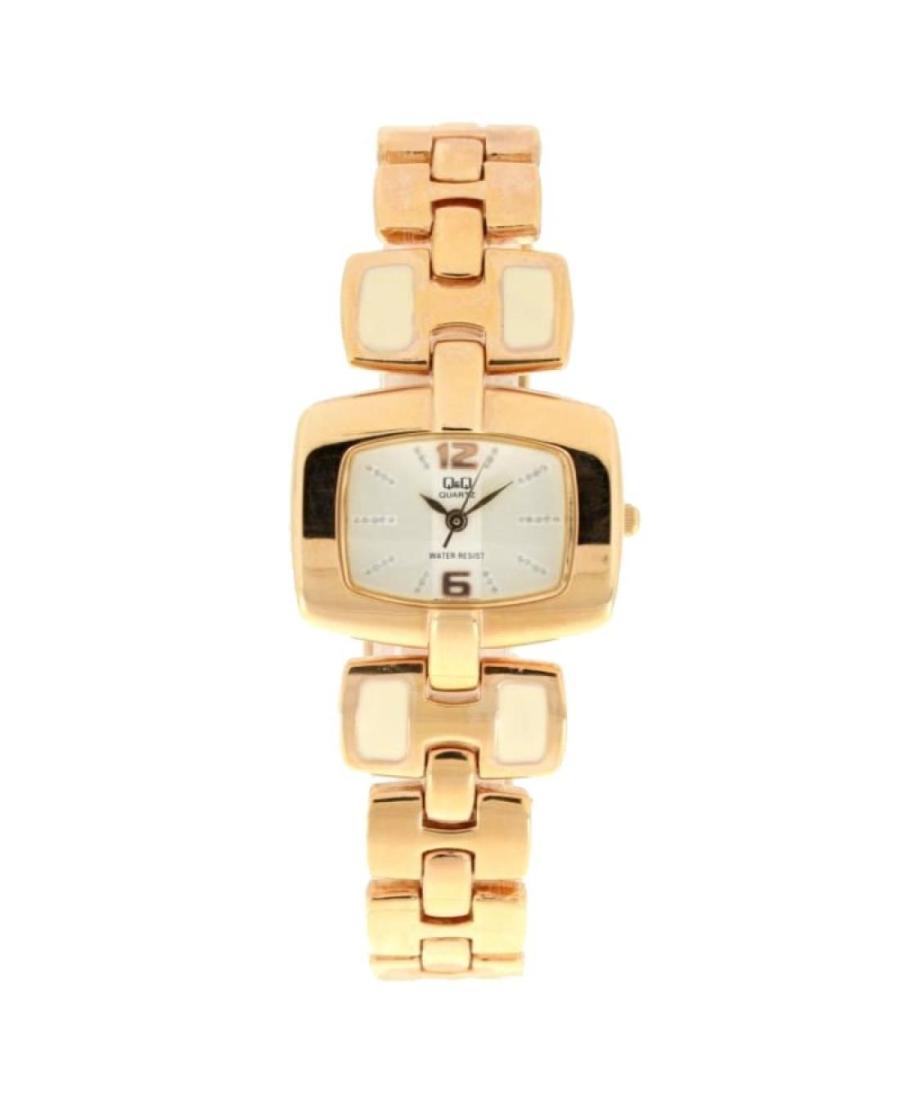 Women Klasické Japan Quartz Analog Watch Q&Q F161-001Y Silver Dial 29mm