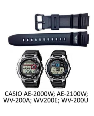 Ремешок для часов CASIO 10302043 Пластик / Резина 16 mm Чёрный 26 мм изображение 3