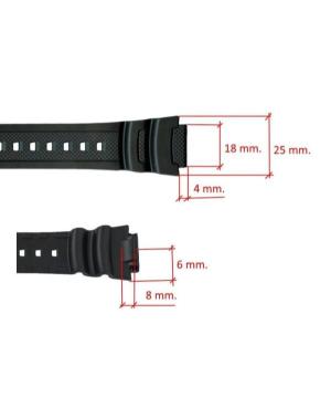 Watch Strap CASIO 10517248 Black 18 mm Juoda 25 image 2