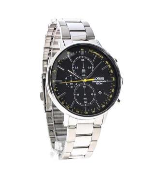 Men Klasické Japan Quartz Analog Watch Chronograph LORUS RM355FX-9 Černá Dial 43mm image 6
