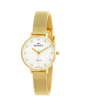 Women Klassisch Swiss Quartz Analog Watch BISSET BSBF30GISX03B1 Silver Dial 30mm