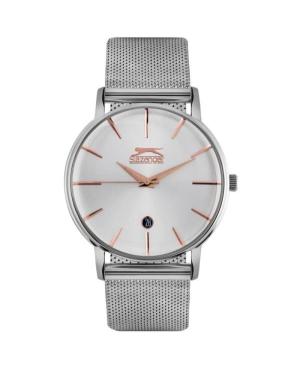 Men Klassisch Quartz Watch SLAZENGER SL.9.6202.1.01 Silver Dial 42mm