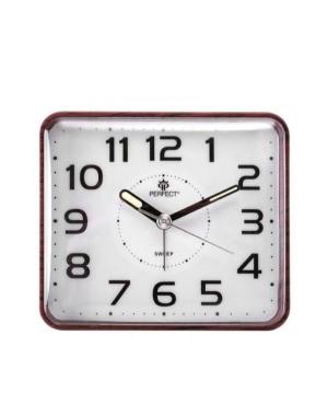 PERFECT SQ882SP/BR Wall clock Black Černá Plastic Hnědá