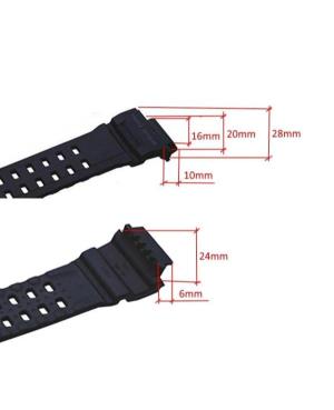 Watch Strap CASIO 10455201 Plastic / Rubber czarny Tworzywo sztuczne/guma 16 mm Czarny 28 mm image 2