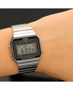 Men Functional Japan Quartz Digital Watch Alarm CASIO A700WE-1AEF Silver color Dial 40mm image 3