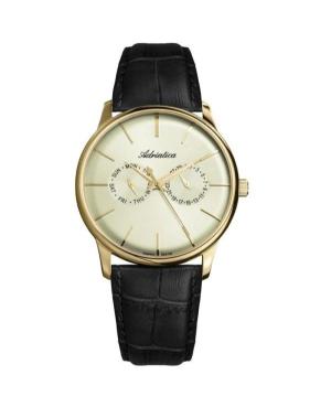 Мужские Классические Аналоговые Fashion Швейцарские Кварцевые Часы ADRIATICA Золотой цвет Циферблат 40mm A8243.1211QF