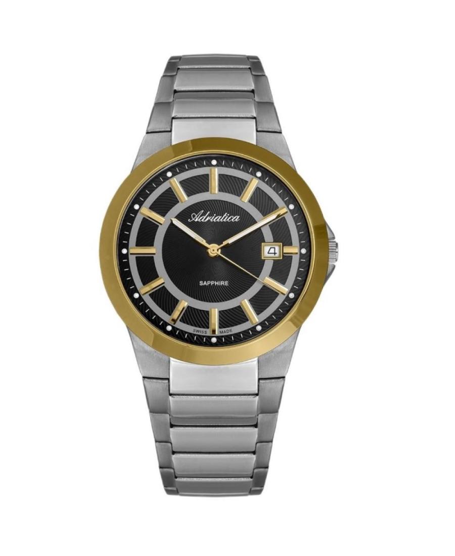 Men Classic Analog Fashion Swiss Quartz Watch ADRIATICA Schwarz Dial 40mm A1175.6114Q