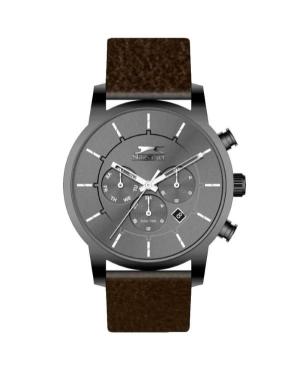 Men Classic Quartz Analog Watch SLAZENGER SL.9.6266.2.04 Brown Dial 42mm