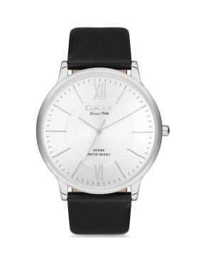 Men Classic Quartz Analog Watch OMAX DX39P62I Silver Dial 45mm