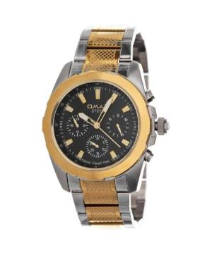 Men Functional Quartz Analog Watch OMAX 30SMT26I Black Dial 44mm