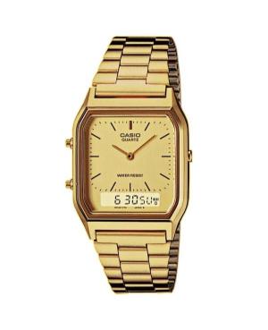 Men Functional Japan Quartz Digital Watch Alarm CASIO AQ-230GA-9DMQYES Gold color Dial 28mm