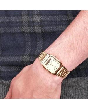 Men Functional Japan Quartz Digital Watch Alarm CASIO AQ-230GA-9DMQYES Gold color Dial 28mm image 2