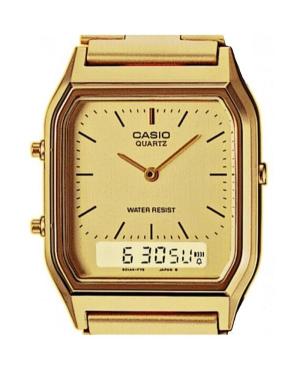 Men Functional Japan Quartz Digital Watch Alarm CASIO AQ-230GA-9DMQYES Gold color Dial 28mm image 5