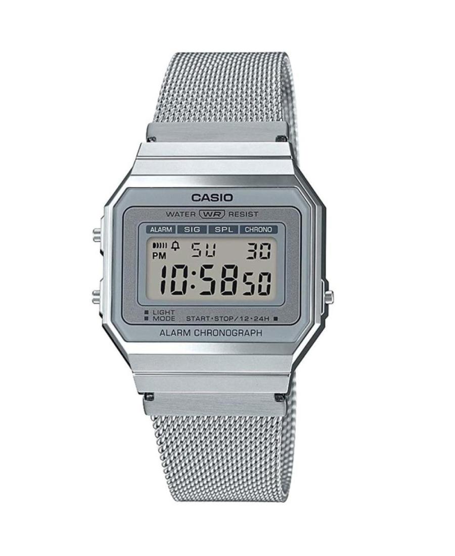 Men Functional Japan Quartz Digital Watch Alarm CASIO A700WEM-7AEF Silver color Dial 33mm