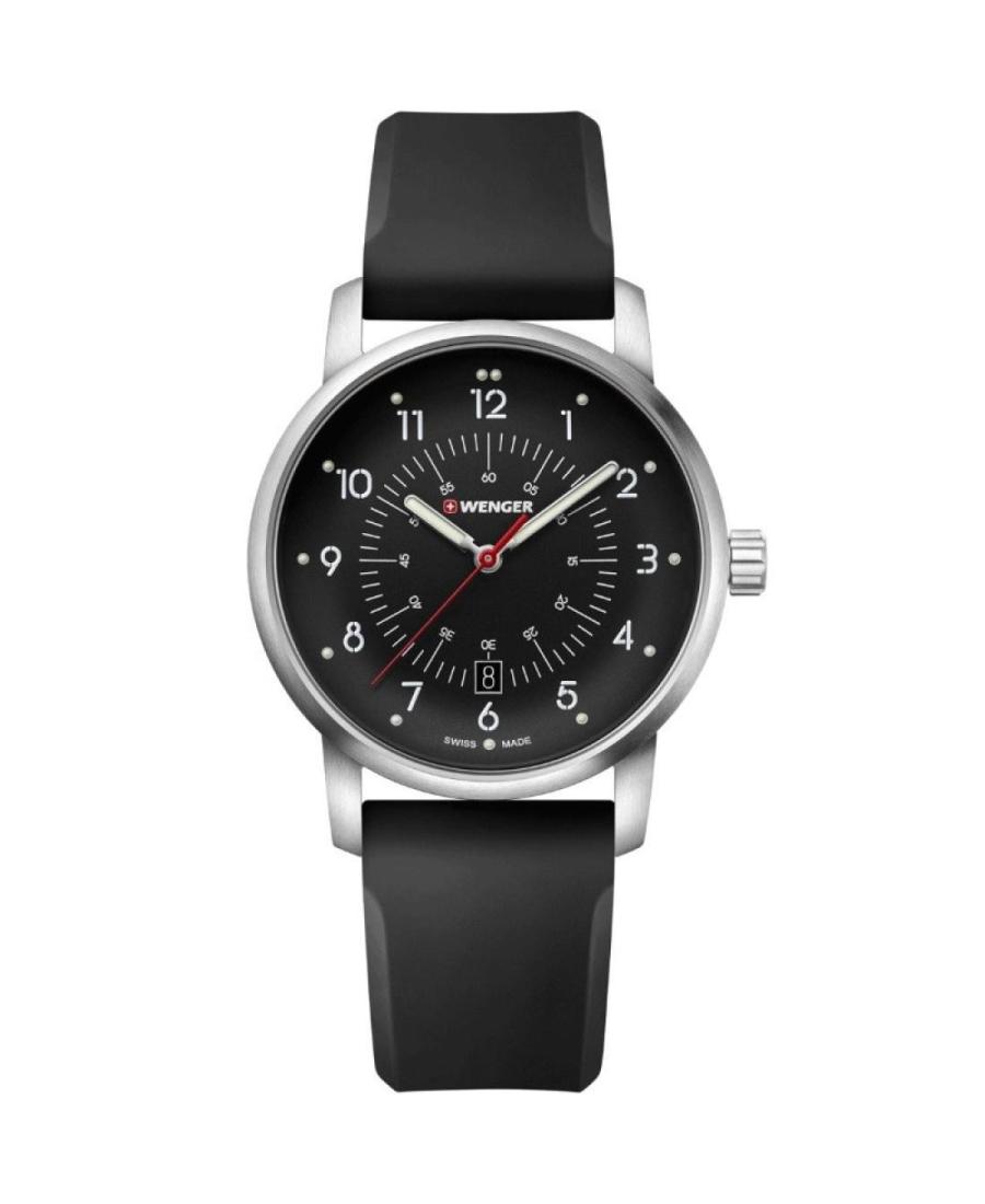 Men Klasické Swiss Quartz Analog Watch WENGER 01.1641.115 Černá Dial 42mm
