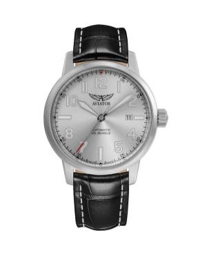 Мужские Классические Люксовые Швейцарские Автоматические Часы AVIATOR V.3.21.0.137.4 Серебряного цвета Циферблат 42mm