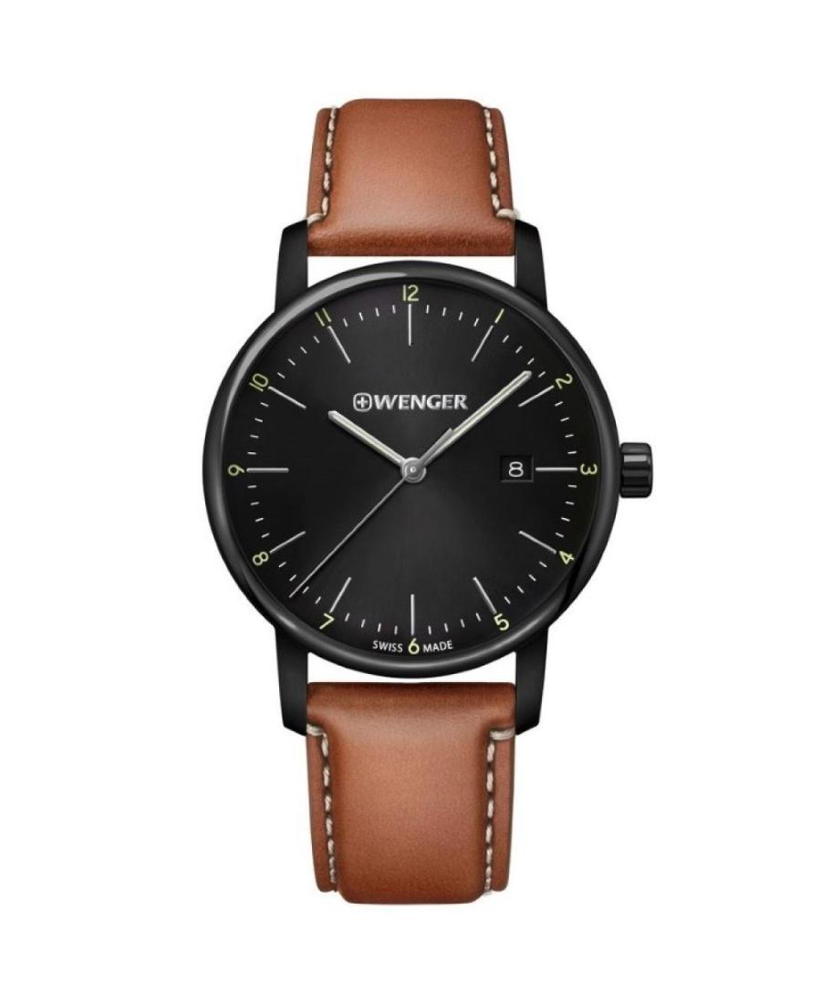 Men Classic Swiss Quartz Analog Watch WENGER 01.1741.136 Black Dial 42mm
