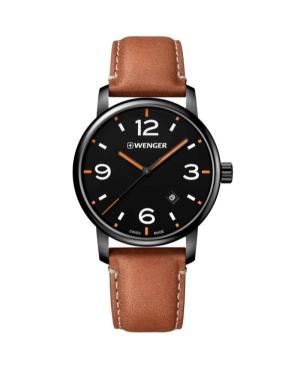 Men Classic Swiss Quartz Analog Watch WENGER 01.1741.134 Black Dial 42mm