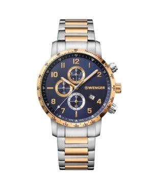 Men Classic Sports Swiss Quartz Analog Watch Chronograph WENGER 01.1543.112 Blue Dial 44mm