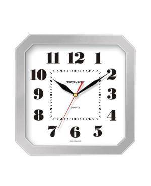 Wall clock 31370314 Gray Plastic Silver color