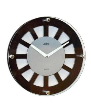 ADLER 21158 WENG/SIL Настенные кварцевые часы Wood Комбинированный Цвет стали Стекло Венге - темно коричневая