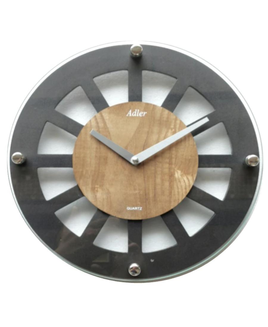ADLER 21158 ANTR/PBO Wall clock Wood Poly Case Oak Glass Gray