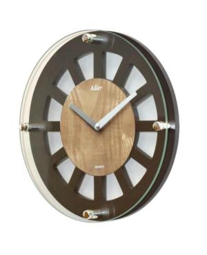 ADLER 21158 ANTR/PBO Wall clock Wood Poly Case Oak Glass Gray image 1