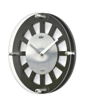 ADLER 21158 ANTR/SIL Wall clock Metal Wood Poly Case Gray Glass Steel color image 1