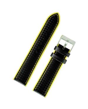 Watch Strap Diloy 400.55.20 Yellow Black 20 mm