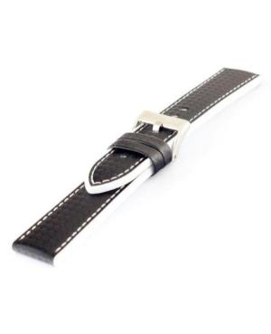 Watch Strap Diloy 400.1.22.20 Silicone Silikon Biały Czarny 20 mm image 2