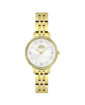 Women Fashion Klassisch Quartz Analog Watch SLAZENGER SL.9.6247.3.02 Gold color Dial 34mm