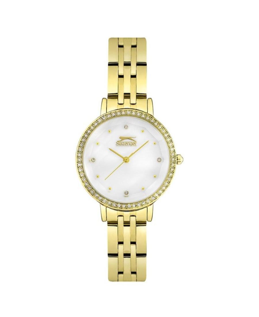Women Fashion Klasické Quartz Analog Watch SLAZENGER SL.9.6247.3.02 Gold color Dial 34mm