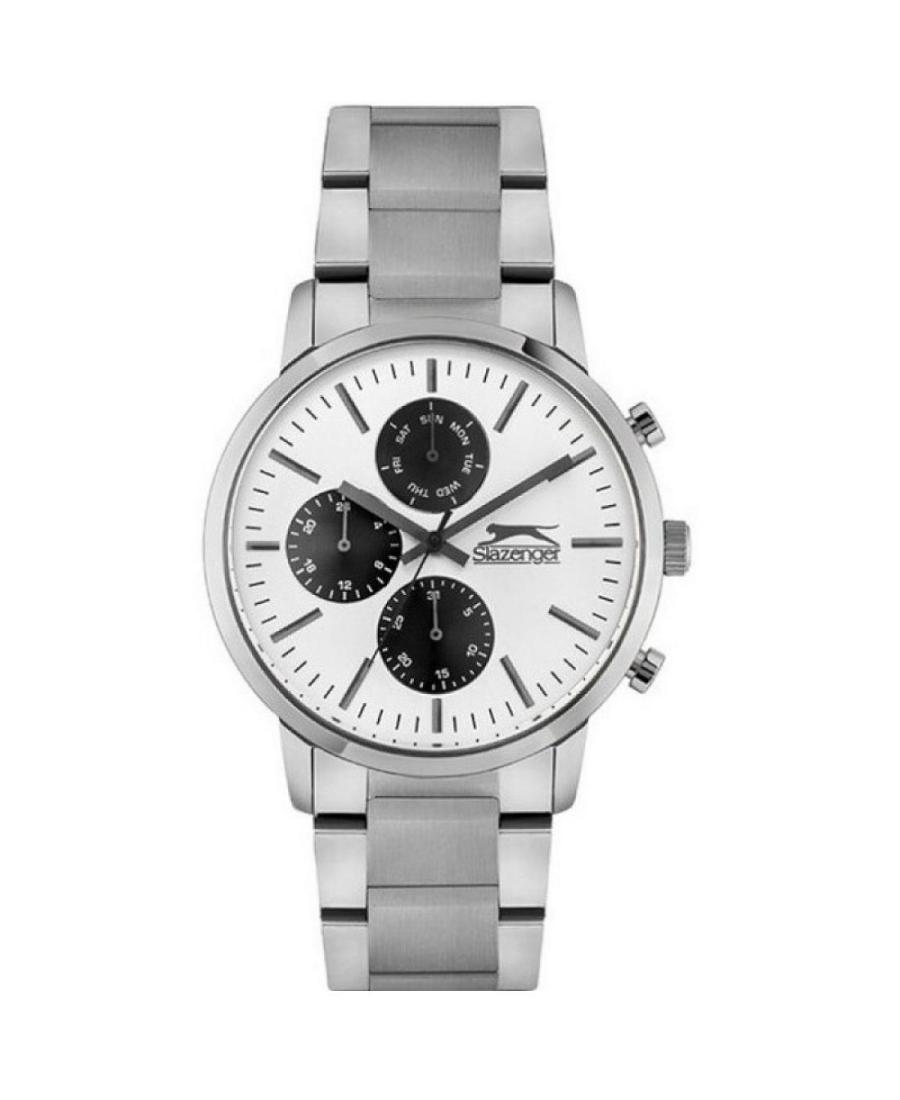Men Klassisch Quartz Analog Watch SLAZENGER SL.9.6244.2.01 Silver Dial 43mm
