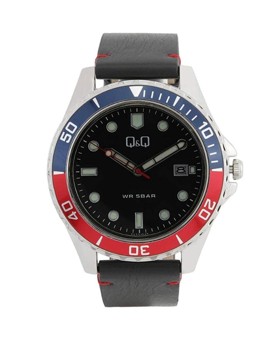 Vyriškas Klasikinis Japoniškas Kvarcinis Rodyklinis Watch Q&Q A172J342Y Juodas Dial 43mm
