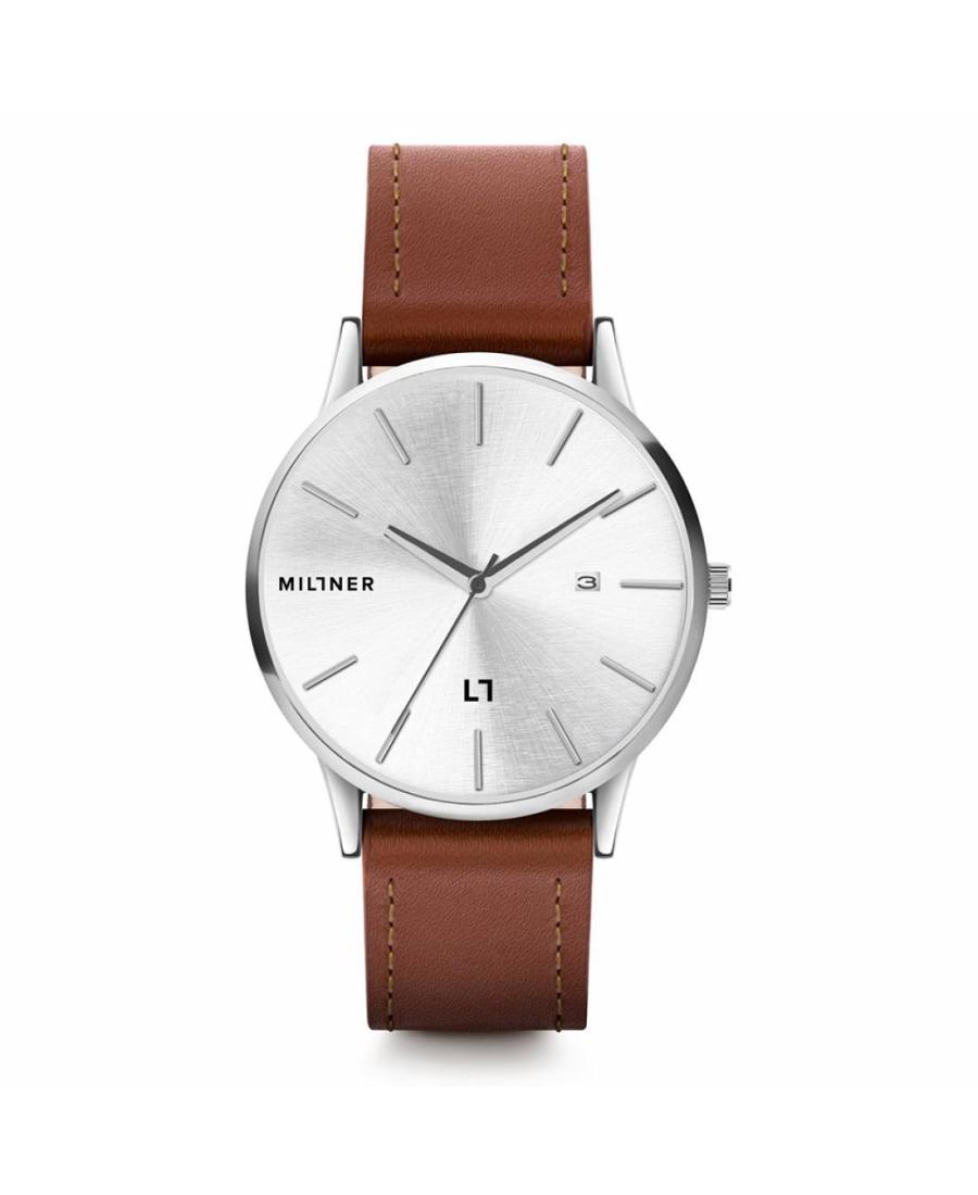 Men Fashion Quartz Analog Watch MILLNER 8425402504765 Silver color Dial 42mm